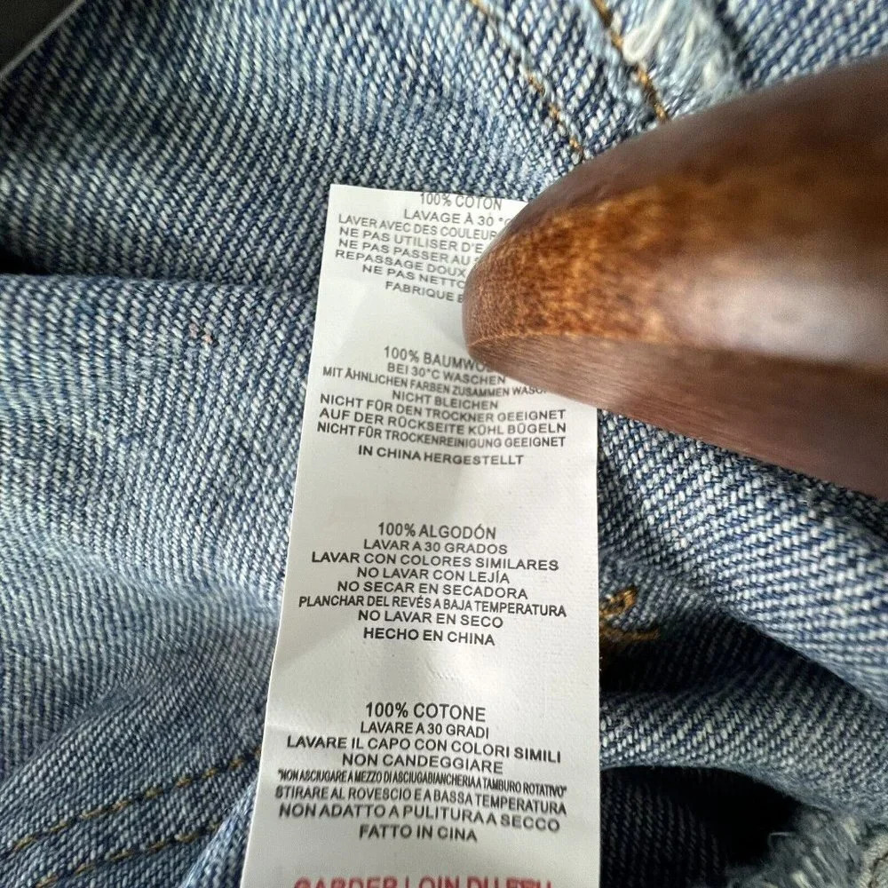 Pretty Little Thing Jeans Womens Plus Blue Distressed Knee Rip Raw Hem 20UK - Picture 9 of 14